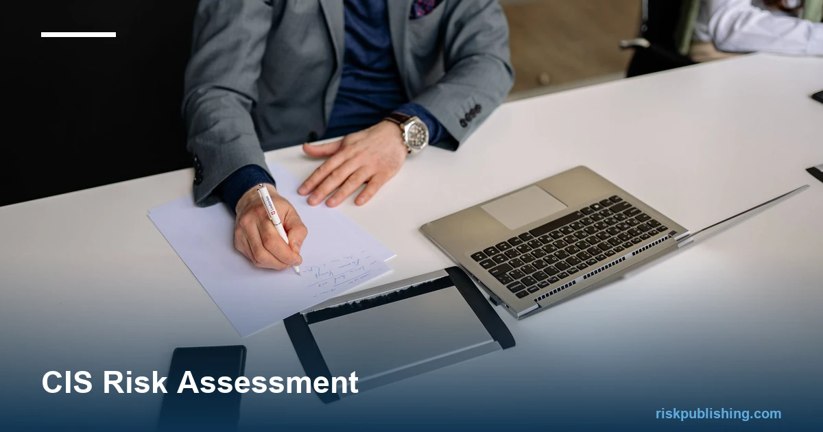 CIS risk assessment shown as a model, score, line, treat cycle around CIS RAM v2.1 with three scored safeguard gaps