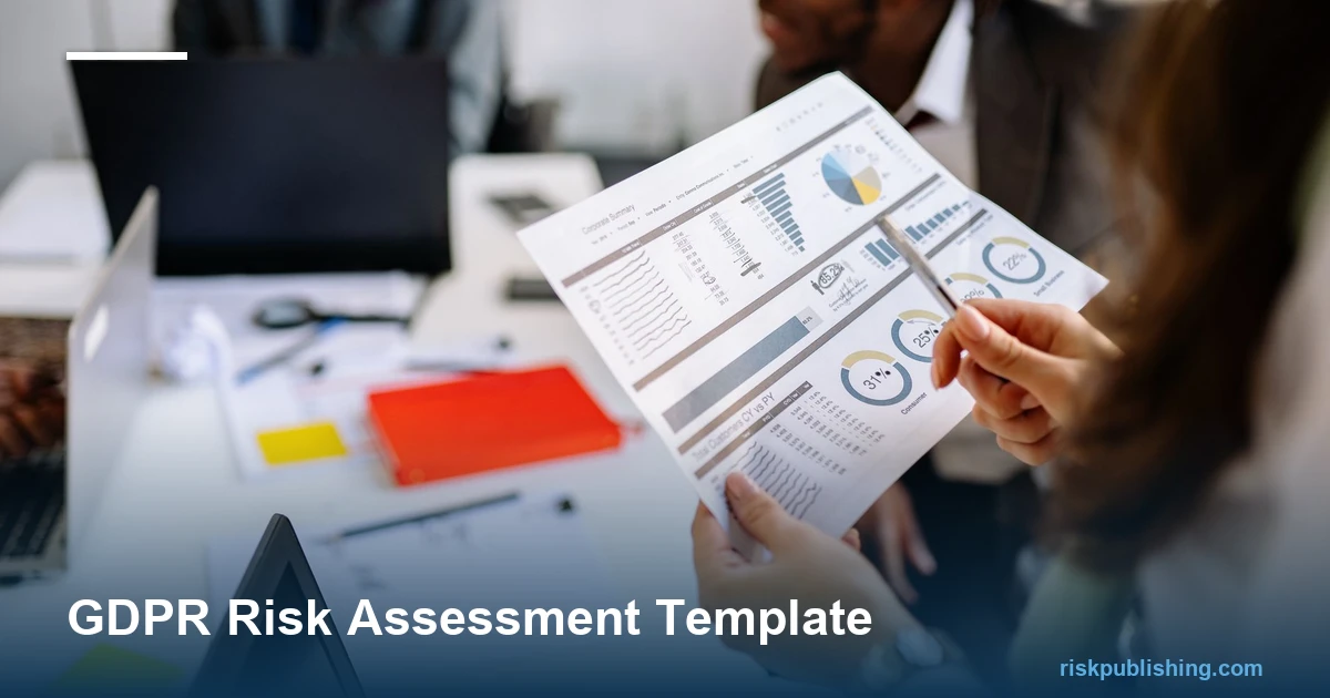 GDPR risk assessment template XLS shown as a register, screen, score, treat cycle around an Article 35 DPIA with three sample high and medium risks