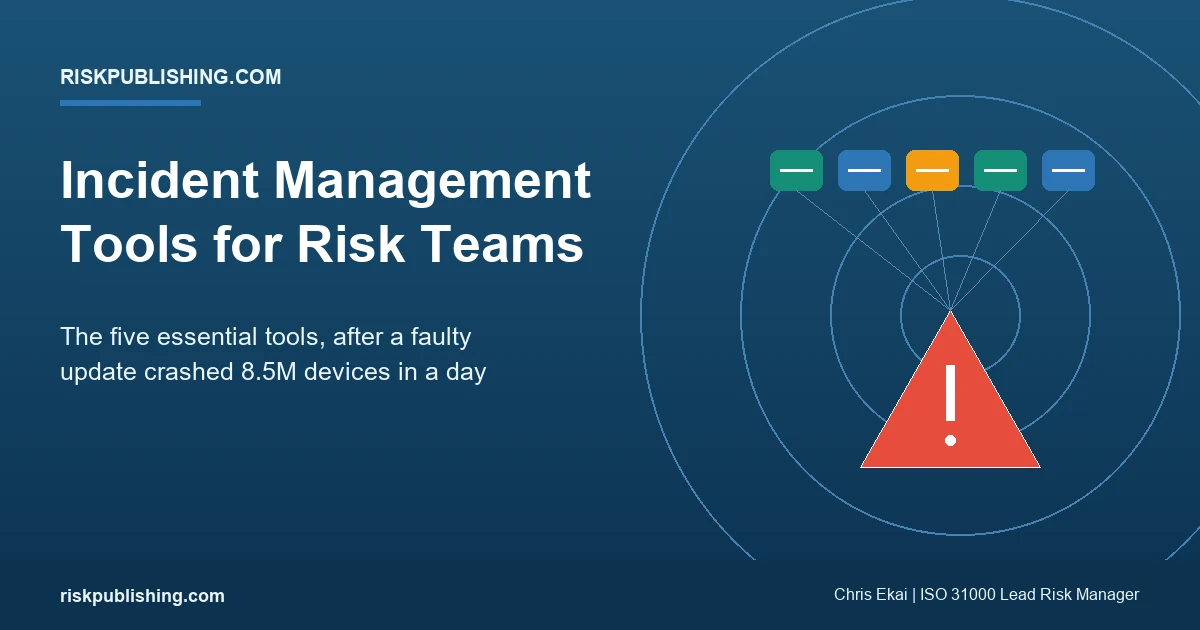the five essential incident management tools feeding into an alert triangle for risk teams