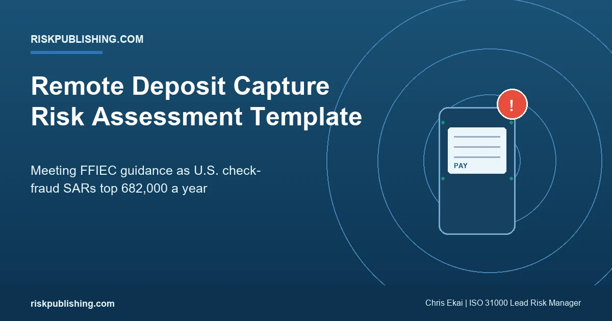 a remote deposit capture risk assessment template guarding against check fraud under FFIEC guidance