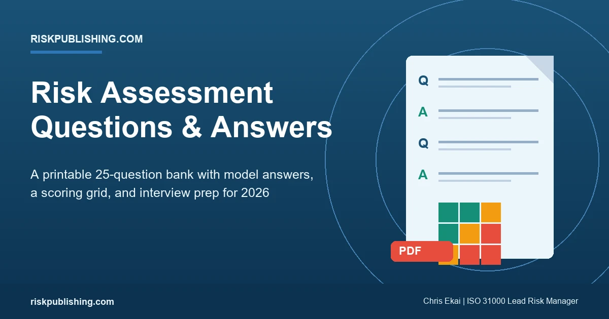 risk assessment questions and answers PDF question bank with scoring matrix and interview prep
