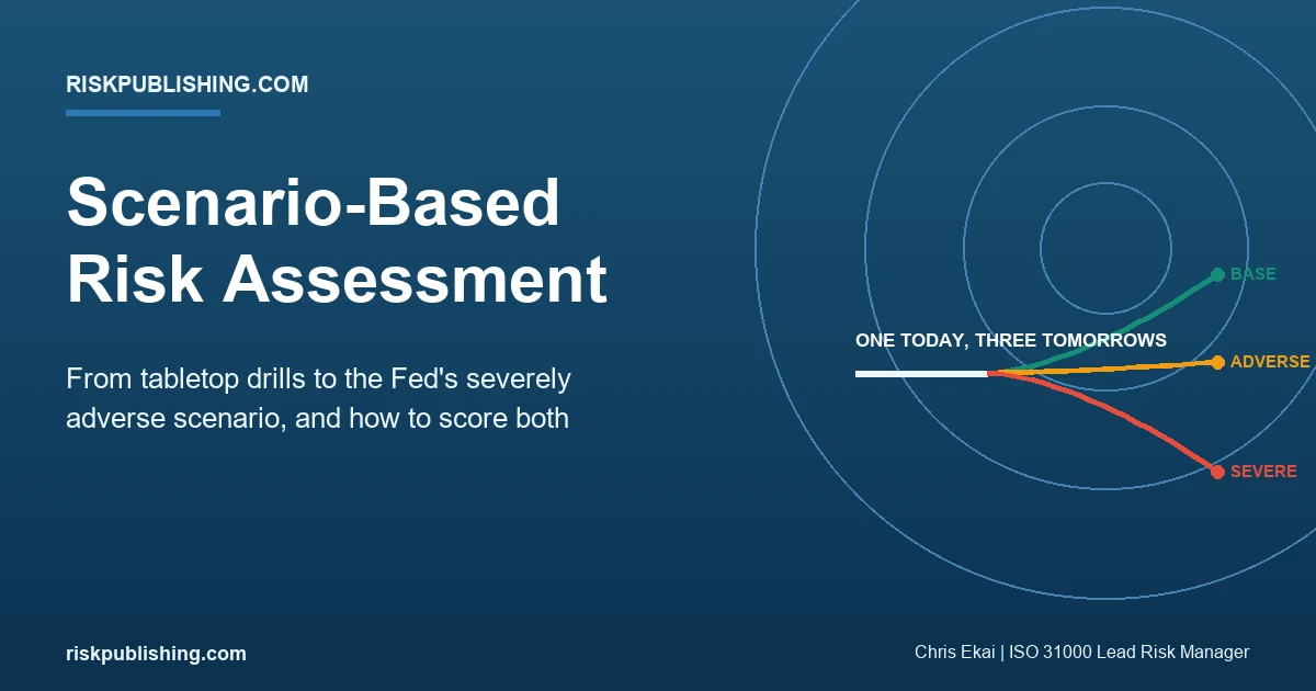 scenario based risk assessment fan of base, adverse, and severe scenario paths