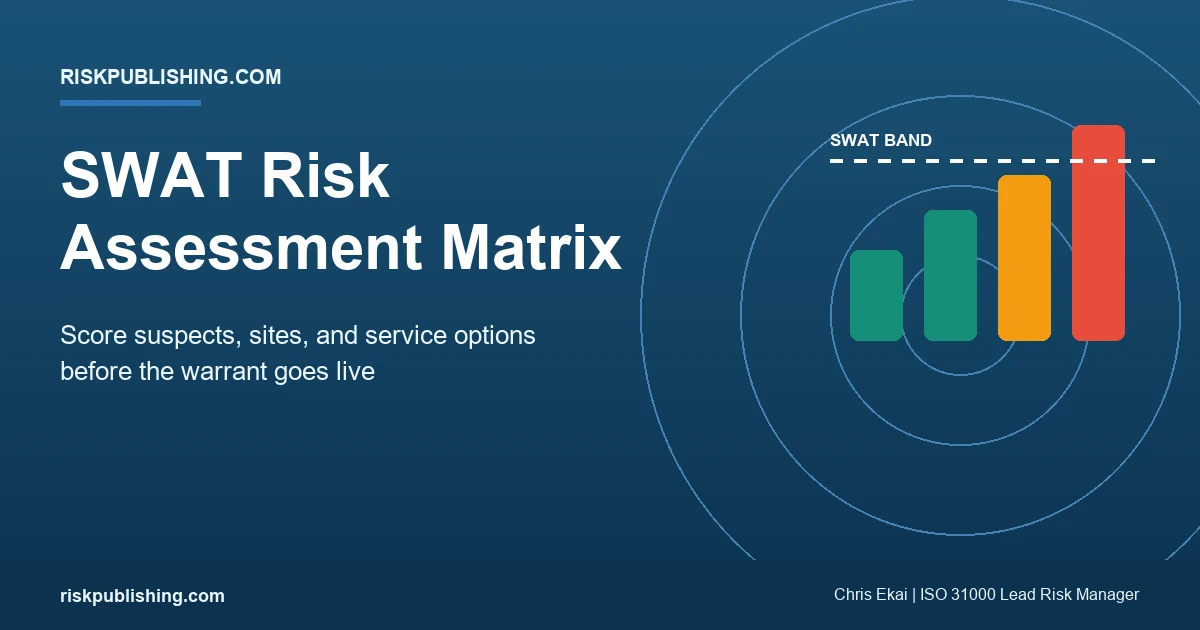 SWAT risk assessment matrix scoring bands for high-risk warrant planning