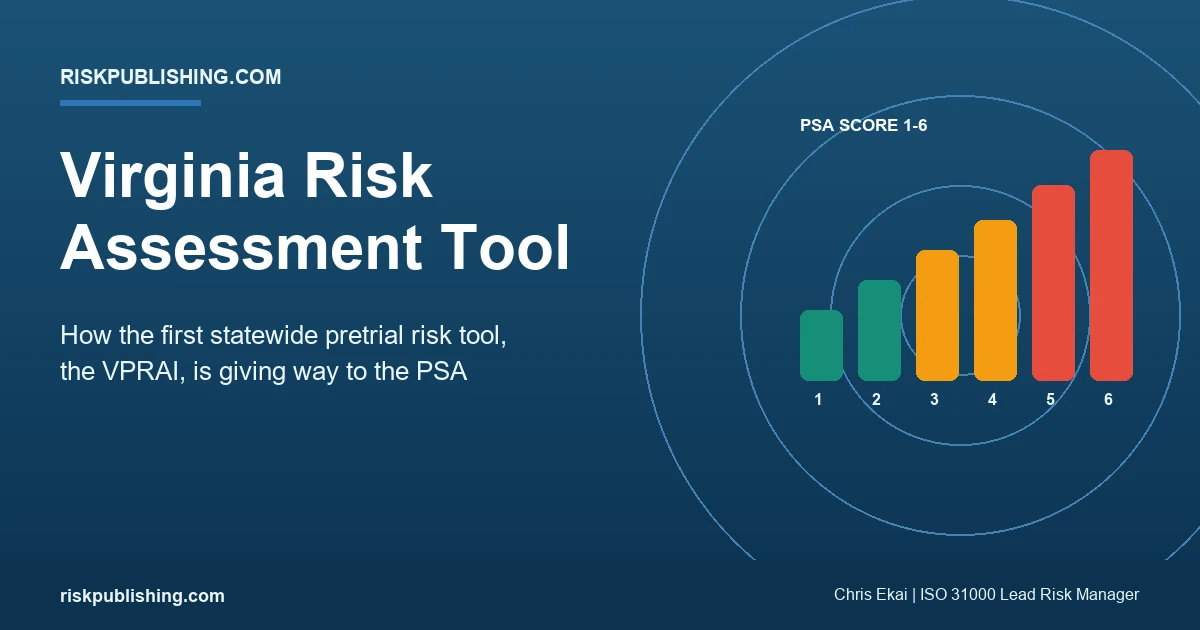 Virginia risk assessment tool guide showing the shift from the VPRAI-R to the PSA for pretrial risk scoring